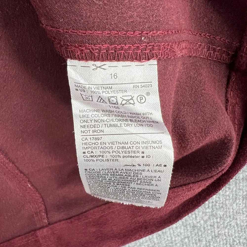 Old Navy Faux Suede Retro Mini Skirt Womens‎ 16 Burgundy Pockets A Line Mod Boho